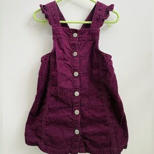 Baby GAP Corduroy Dress Plum Purple 3Y Ruffle Strap Fall Cute